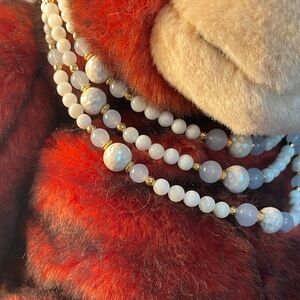 VINTAGE AVON NECKLACE THREE TIERED GLASS